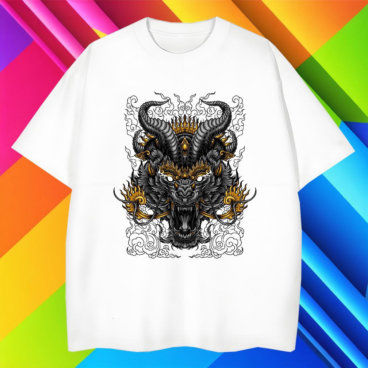 T-Shirts for Men 100% Cotton 230g dragon Daily Outfit Pure Cotton Anime Men Tshirts Fashion Design Popular Tops
