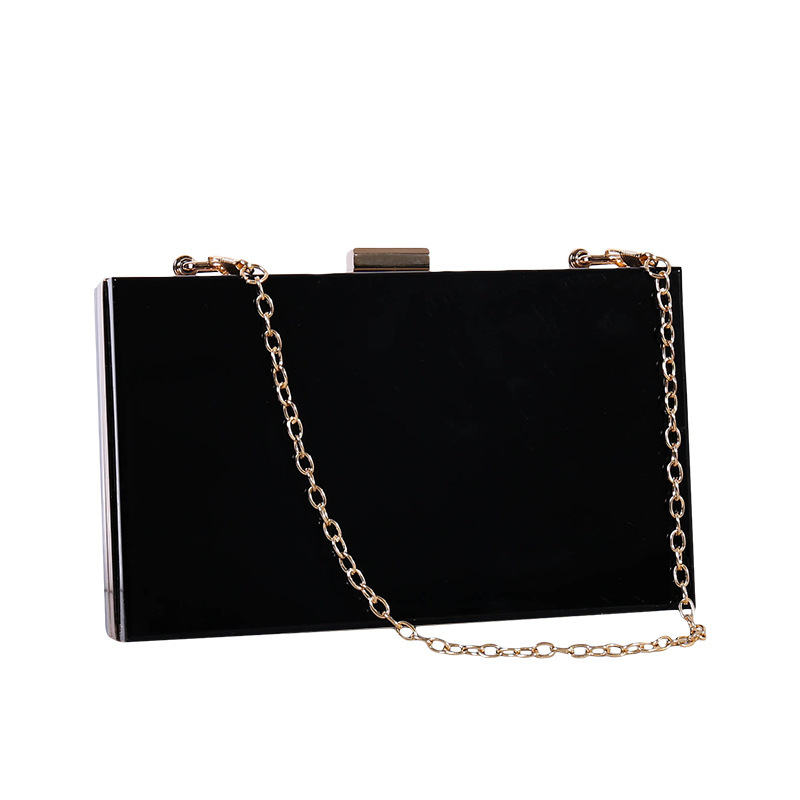 Transparent acrylic chain crossbody box small square women's banquet bag, hand-held bag