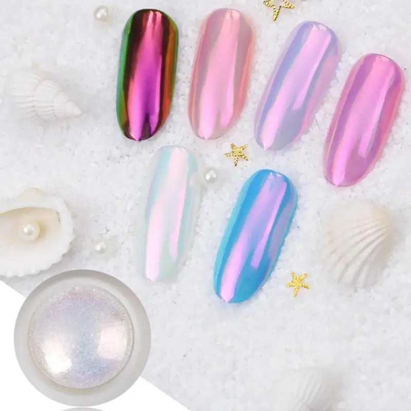 Holographic Nail Glitter Powder Aurora Pigment Nail Art Rainbow Color Neon Effect DIY Decorations Mirror Effect Nail ToolXJ240815