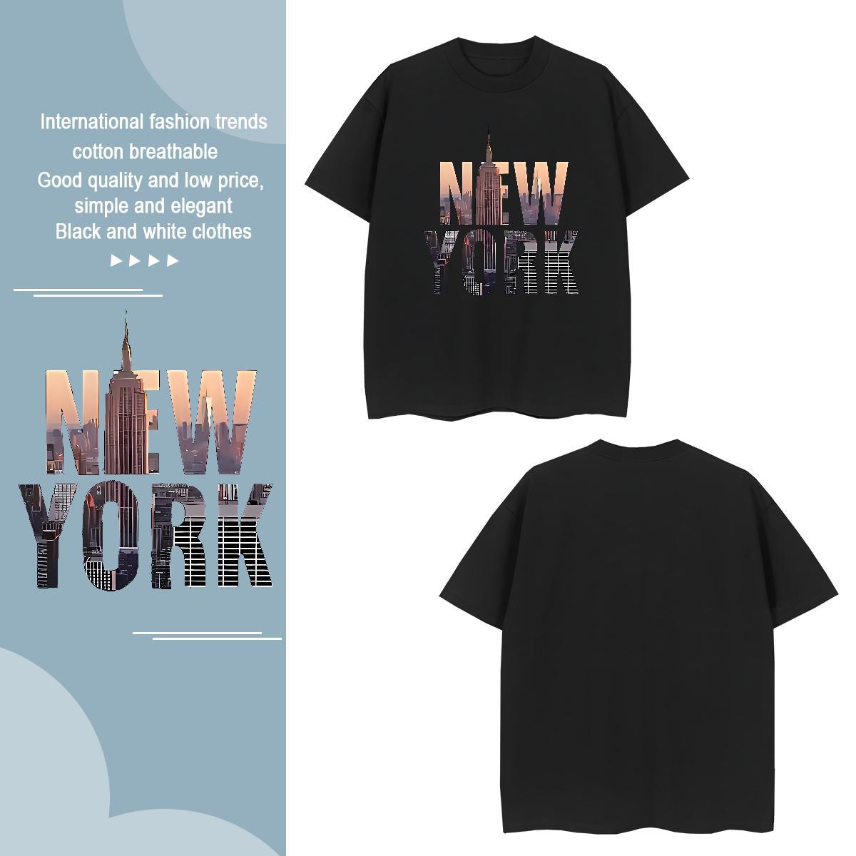 Classic New York T Shirts Men Daily Outfit Tshirts 230g Cotton 2024 Designer Crew Neck DIY Printed Tops