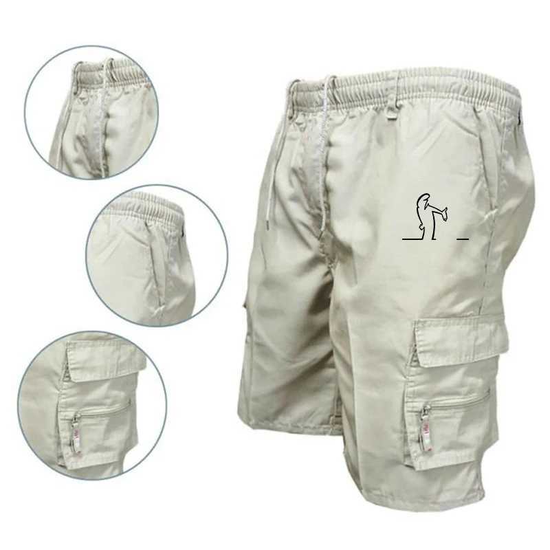 Mens Shorts Loose Casual Shorts Summer Street Drawstring Tactical Shorts Multi-pocket Outdoor Sport Camouflage Cargo ShortsXJ240817
