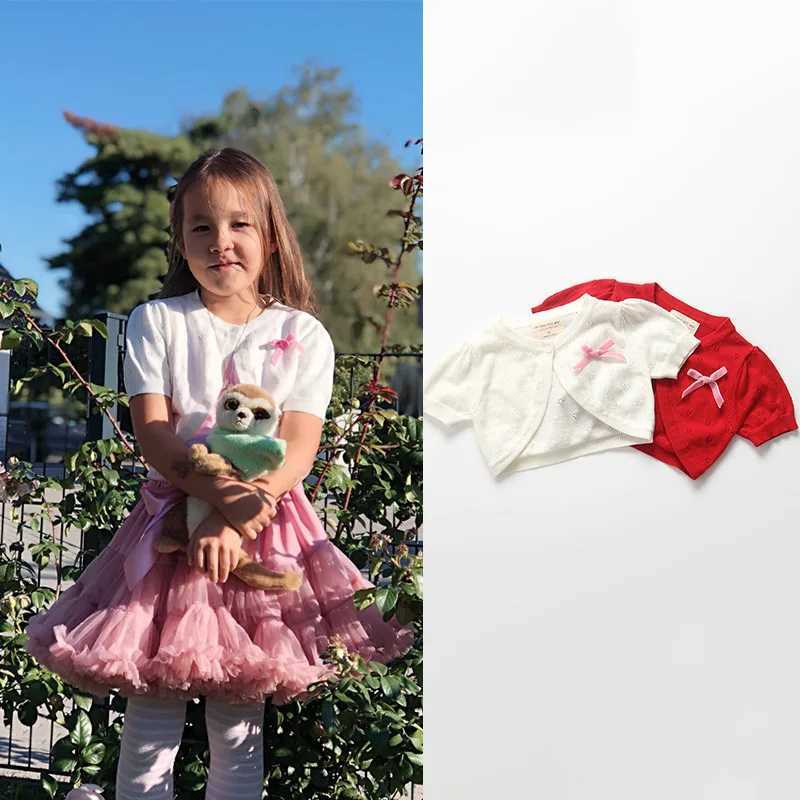 1-10yrs Red Summer Girls Jacket Beach Girls Cardigan Short-Sleeved Girls Coat 1 2 3 4 5 6 Years Old Girls Clothes 194002XJ240819