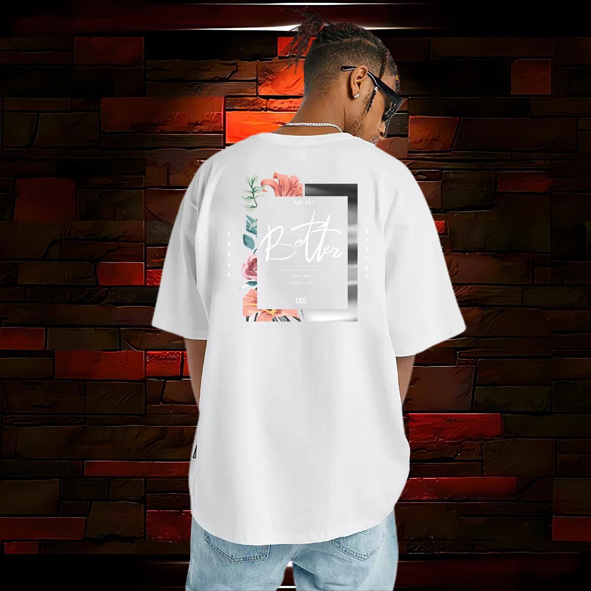 Designer Fashion Tshirts flower Street Wear 230g Pure Cotton Top Tees Round Neck Short Sleeve TOP Quality T-Shirts White Plus Size