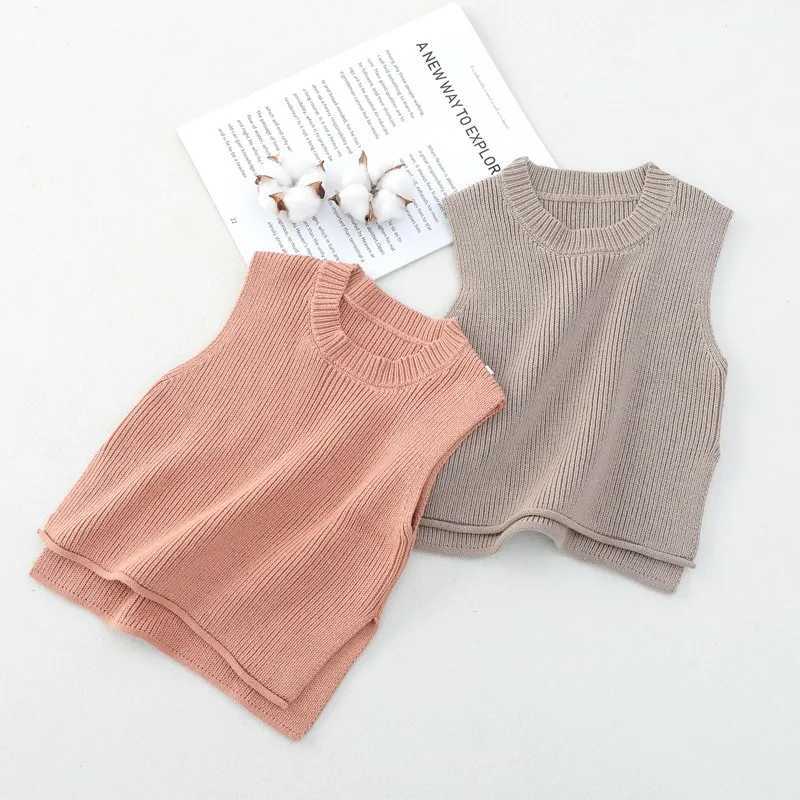 Baby Girls Sweaters Baby Girl Solid Sleeveless Pullover Vest Baby Boys Waistcoat Knit Vest Kids Toddler Autumn OuterwearXJ240819