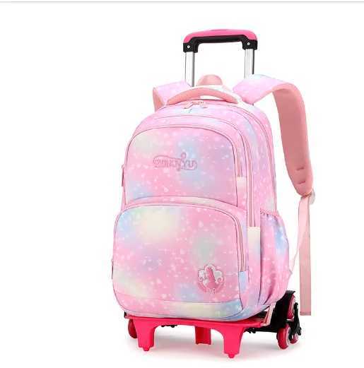 School Trolley Bag Set For girls Trolley Backpack Sets Elementary School Students Rolling Bookbag Girls Backpack with Wheels Y240820