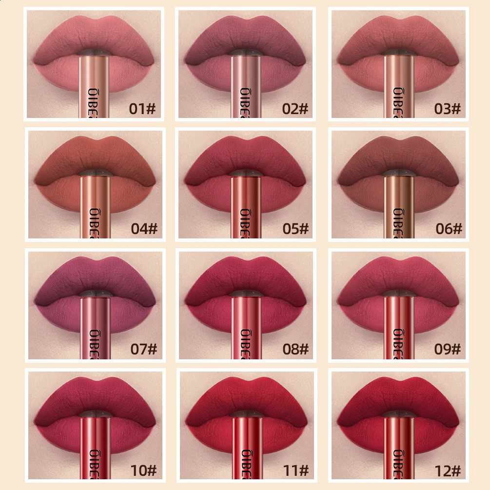QI Matte Liquid Lipstick Waterproof Long Lasting Lip Gloss Velvet Mate Nude Red Tint Tube Lipsticks Lipgloss Makeup Cosmetic 240819