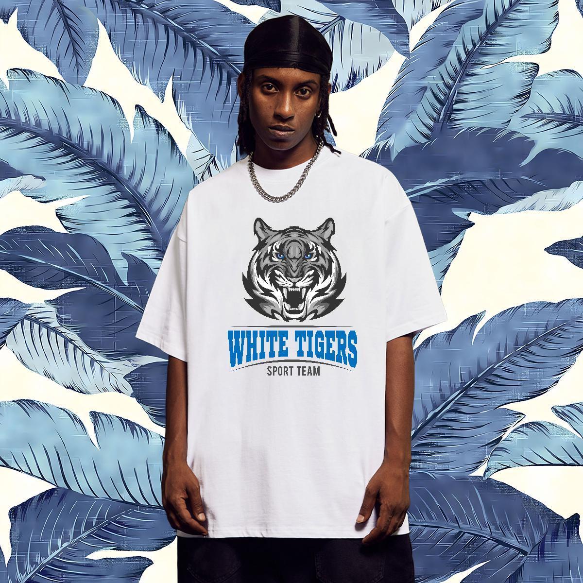 Soft T shirt tiger Breathable Crew Neck Street Wear Customized Print 230g Pure Cotton Tshirts New Tees