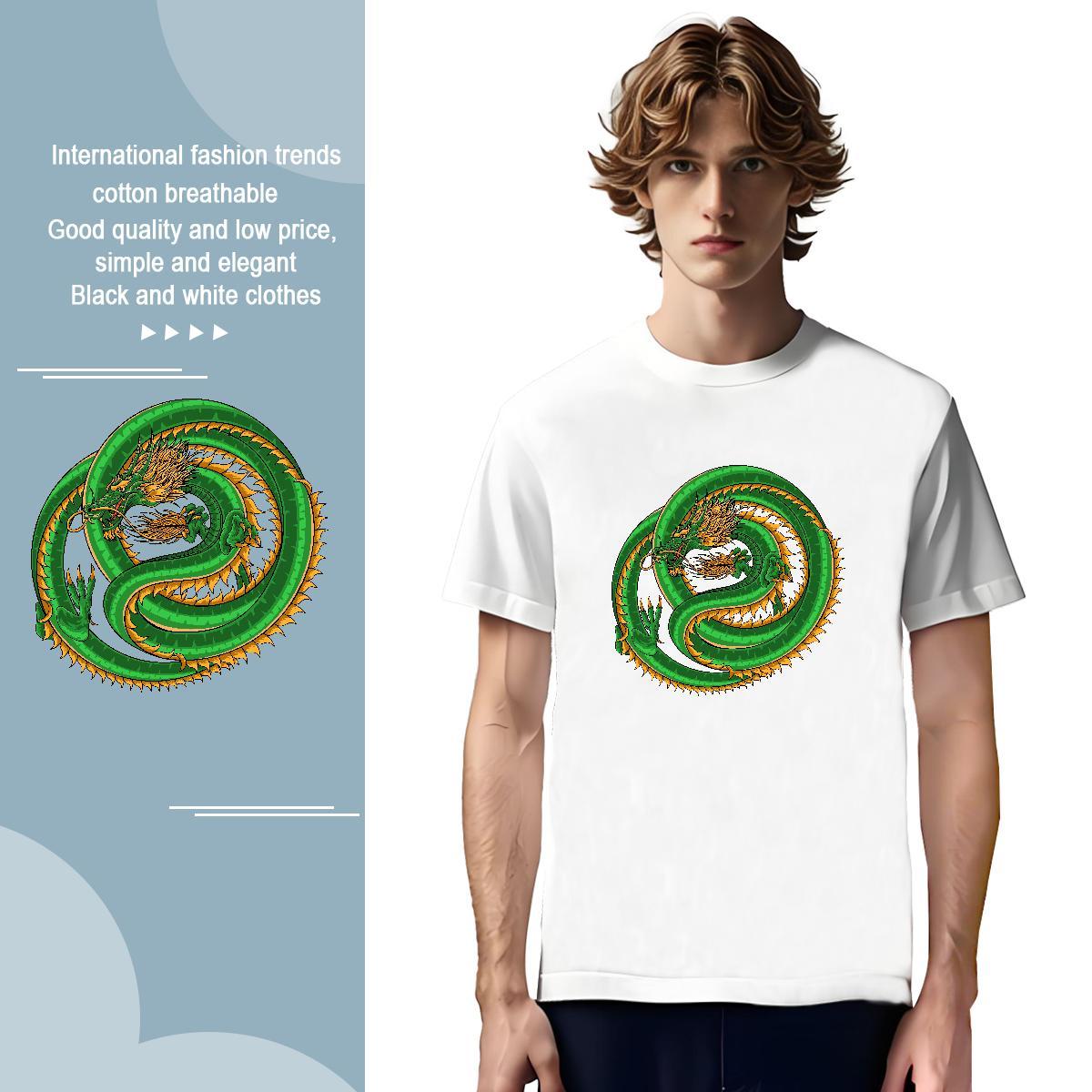 Cool Design dragon T-Shirts for Men Sport Men Tops Tees 100% Cotton 230g Fashion Round Neck Short Sleeve Oversized Wear