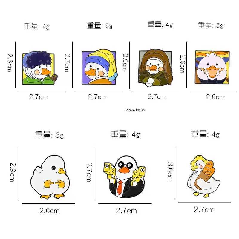 Wholesale Price Oil Painting Duck Enamel Pin Customization Fun Scream Picasso Duck Bag Badge Collar Jewelry Gift to Friends W240815