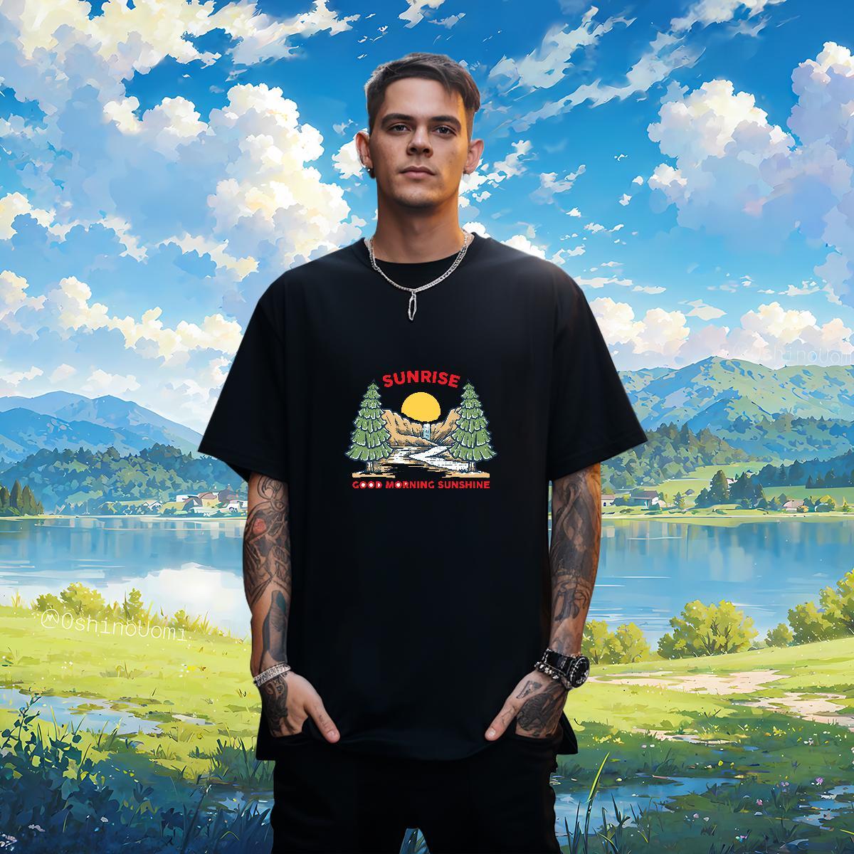TOP Quality river 230g 100% Cotton Men Tshirts Summer Casual Breathable Short Sleeve T Shirts Men 2024 Summer DIY Printed Tees Shirts