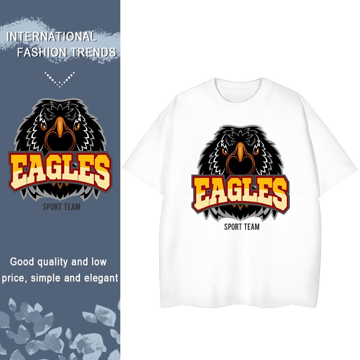 2024 Casual Couples T Shirts Casual Daily Wear Breathable Tops Tees Nice 230g 100% Cotton eagle Custom Cartoon T-Shirts
