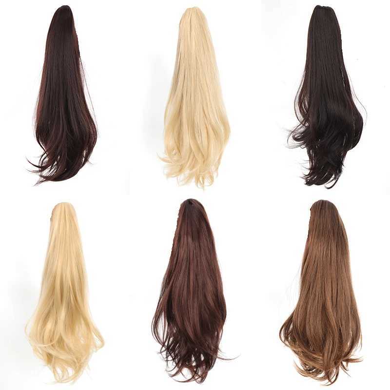 Ponytail extensions synthetic hair long curls claws clamped in the ponytail natural appearance female ponytail W240817