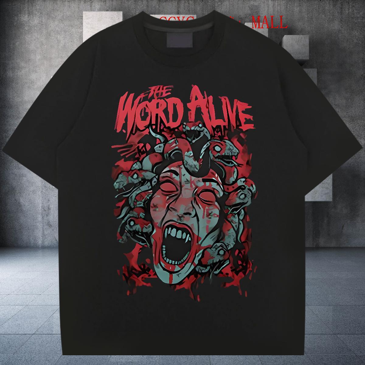 Free Shipping scary Men Tops Tees 230g 100% Cotton Man T Shirts Custom Print Oversized Casual Breathable Soft Cool Tees Shirts