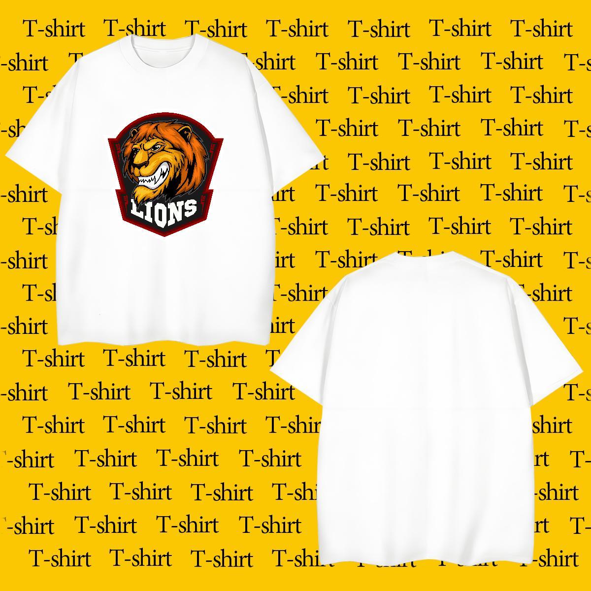 Fashion Design Men Tshirts lion Street wear Hip Hop 100% Cotton 230g Tops Shirt Crew Neck Breathable Brand T-Shirts for Men DIY Printed