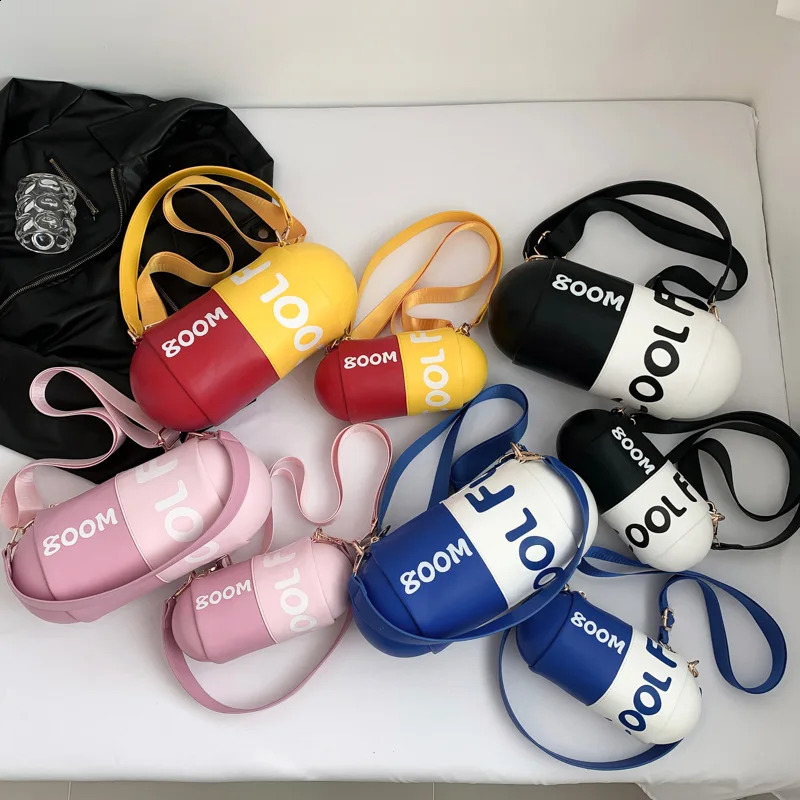 Funny Shoulder Bag For Girls Pill Shape Crossbody Bag 240819