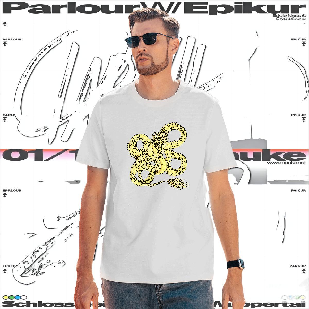 Comfortable dragon Men T Shirts Street Casual Mens Tshirts 100% Cotton 230g Casual New Crew Neck Custom Cartoon Polos