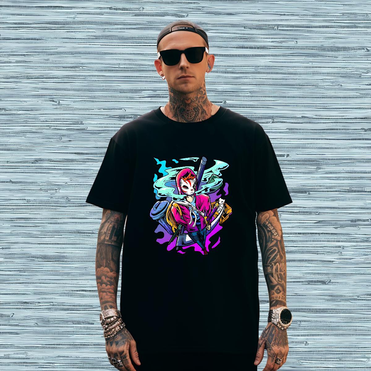 Mens T Shirts 230g 100% Cotton cartoon Home Outdoor Breathable Short Sleeve White Plus Size Tshirts New Cool Design Clothes