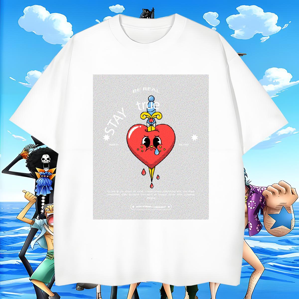 Cool Design Men Tshirts Beach 100% Cotton 230g Custom Print Plus Size Breathable Soft heart Mens T Shirts Casual New Tees