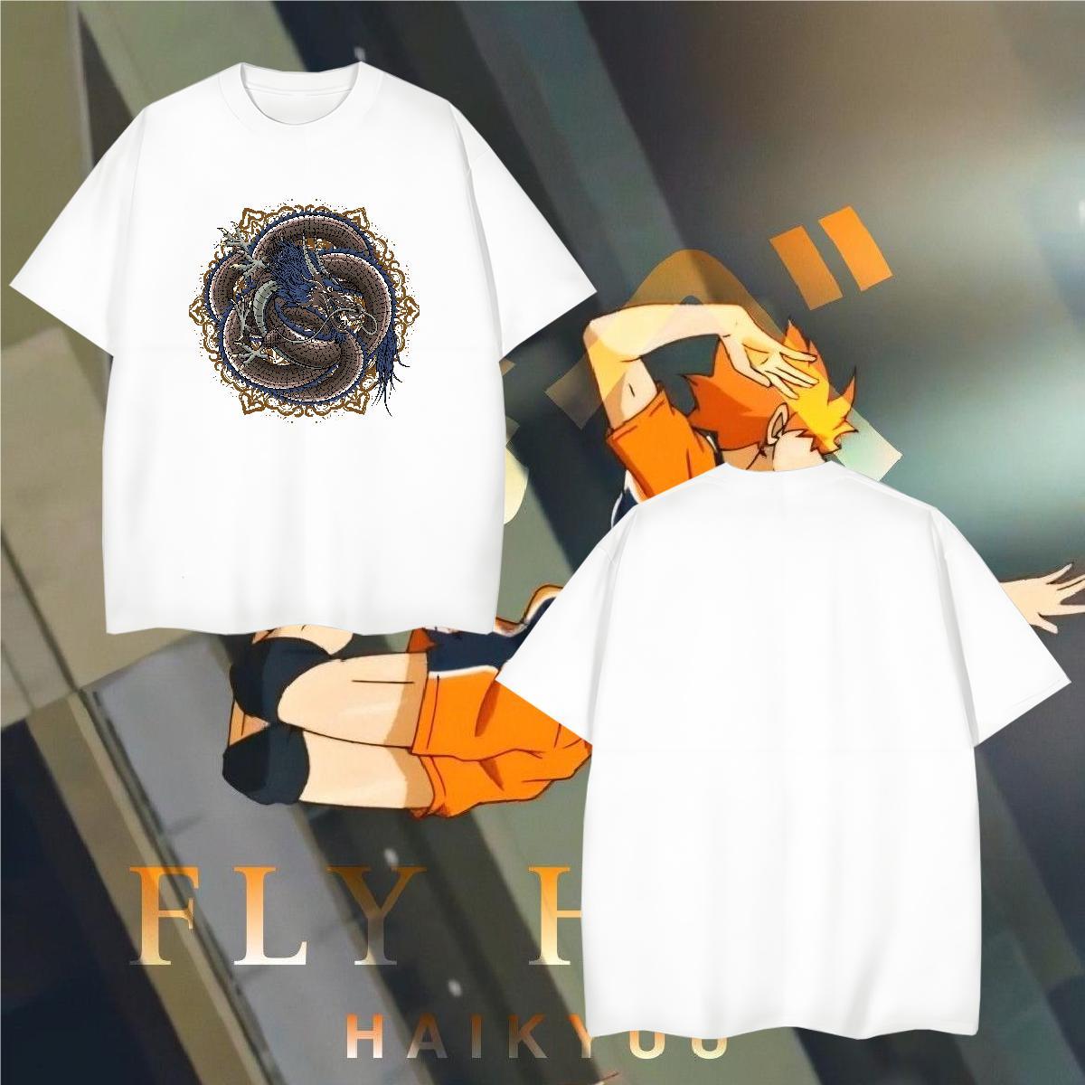Men T Shirts 100% Cotton 230g dragon Casual Daily Wear Breathable Crew Neck Custom Printing Men Tees Wholesale Brand Clothings
