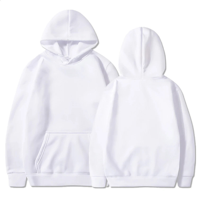 Fashion Fleece Pullover Hoodie Unisex Blank White Hoodies Men Wholesale Plain Hooded Sweatshirts For Men Sudaderas Para Hombre 240820