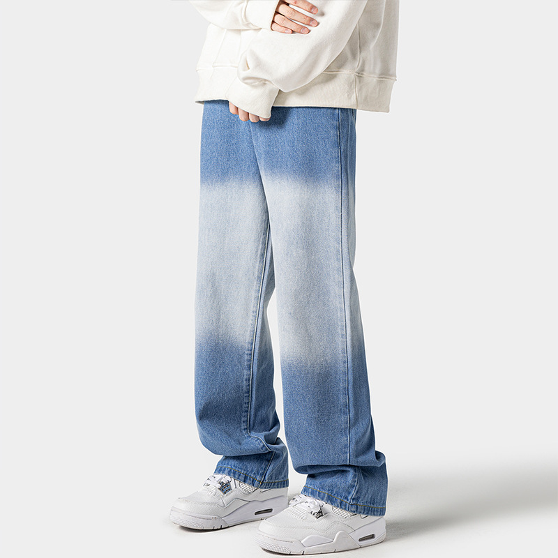Mens Casual Pants Hip-Hop Street Jeans Y2k Vintage Loose Fit Denim Pants R240820