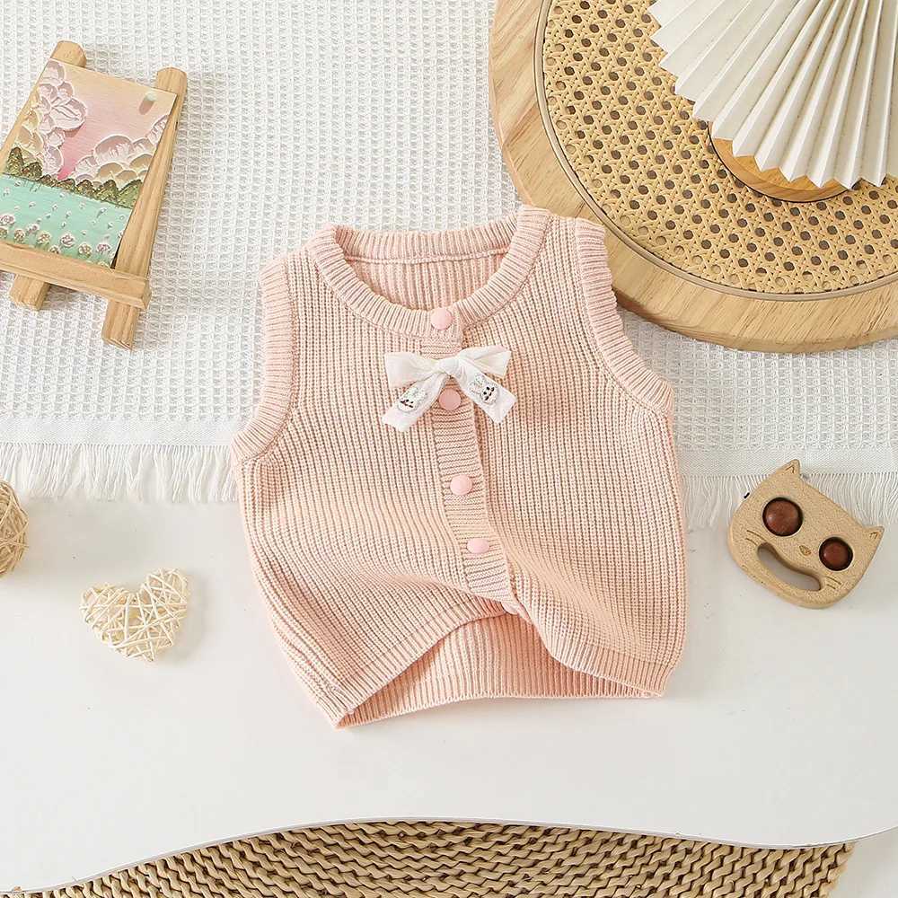 Girls Knitted Vest Spring Summer 2024 Children Woolen Jersey Sweaters Tops For Baby Outerwear Clothes Kids Costume Outfits 5 6YXJ240819