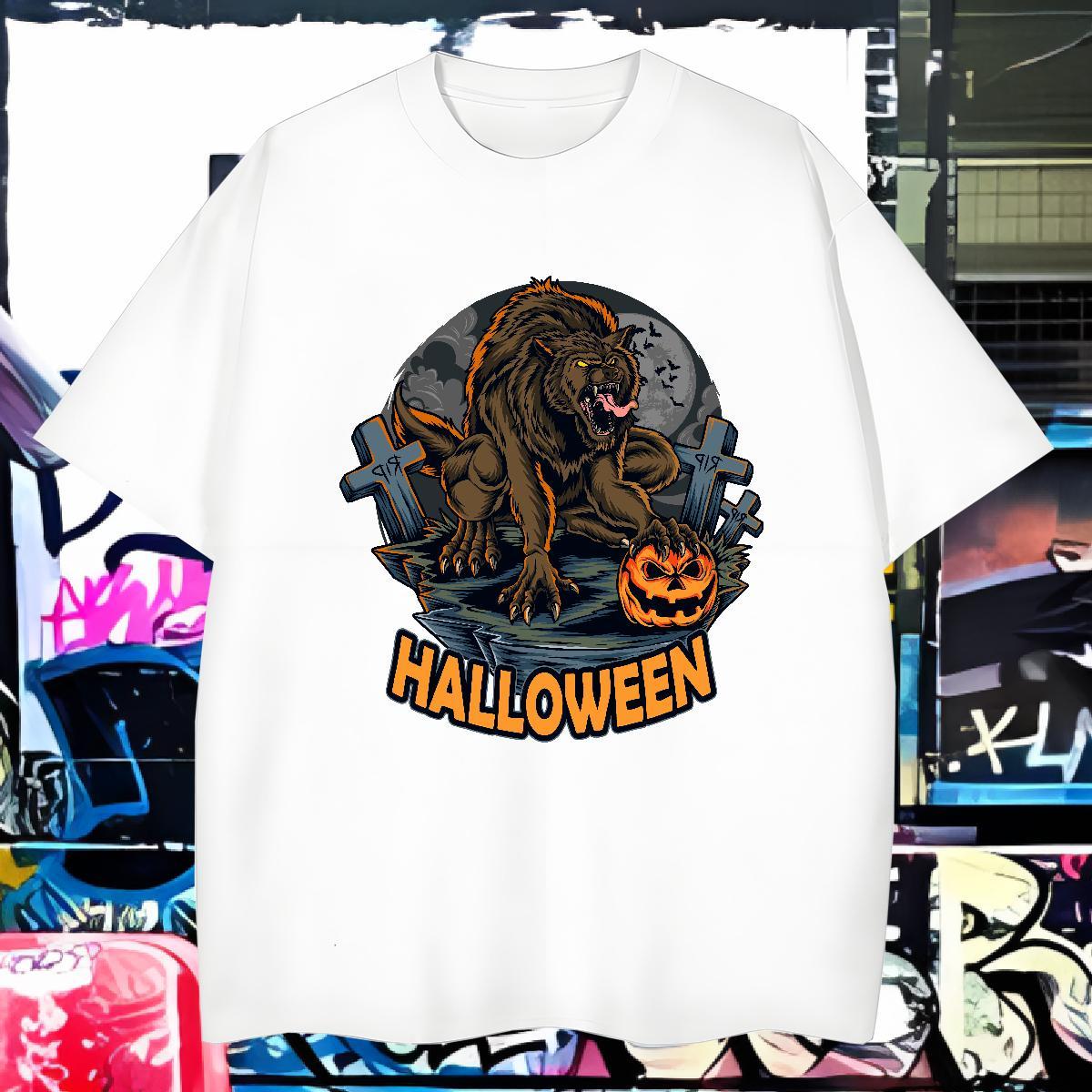Classic T Shirts Men pumpkin O Neck Short Sleeves High Street Hip Hop Customized 230g Pure Cotton Mens Tshirts Casual New Tees