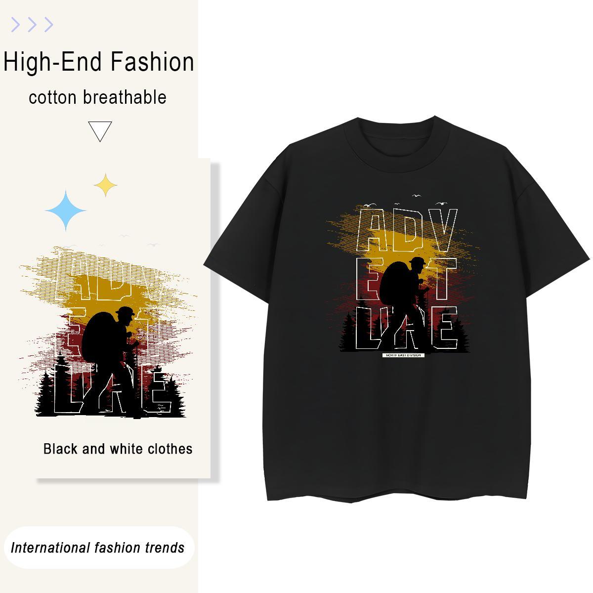 Designer Tshirts on foot Sport 100% Cotton 230g Tops Shirt Short Sleeve O-Neck Comfortable T-Shirts for Men DIY Anime