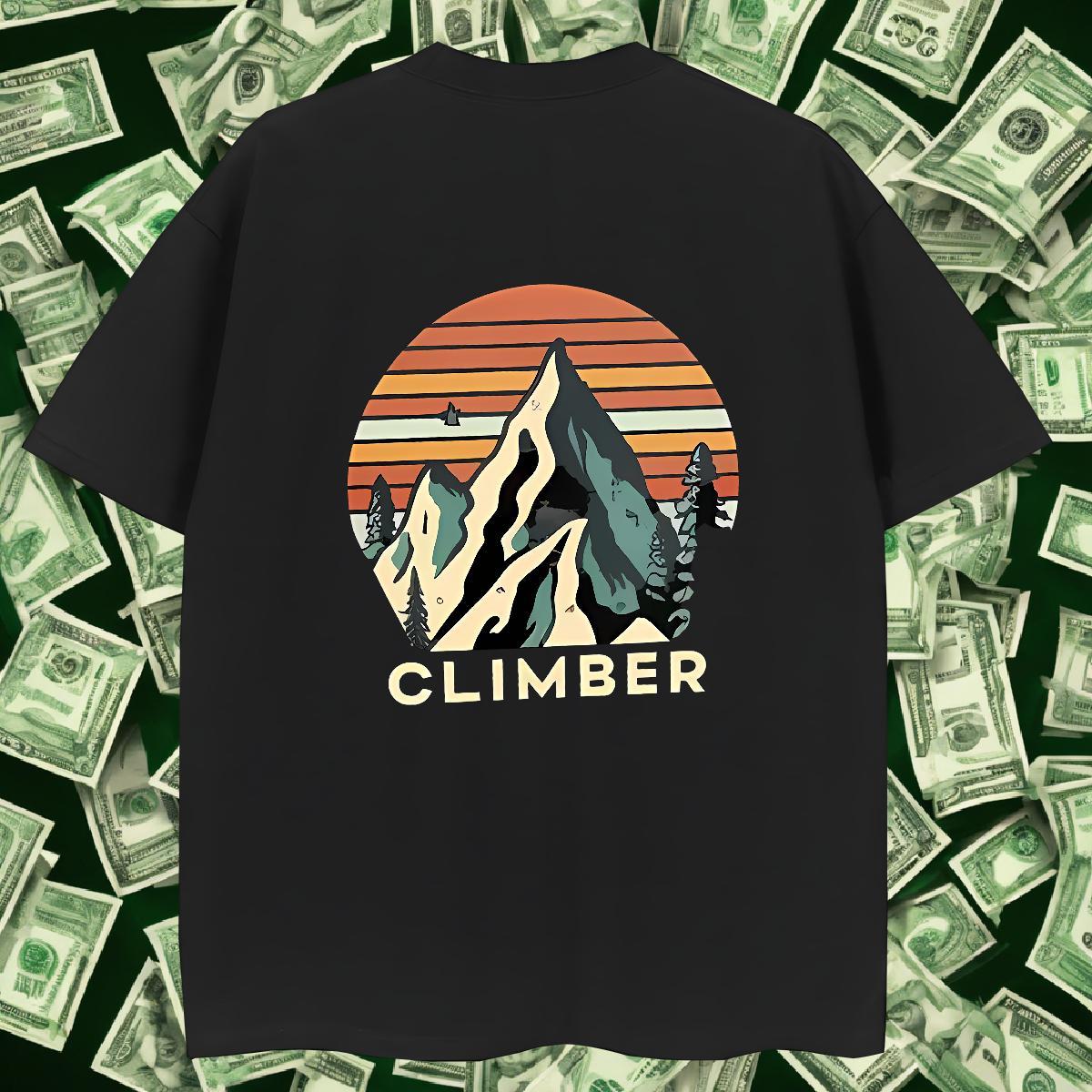 High Quality Mens Tshirts Daily Outfit 100% Cotton 230g Custom Cartoon Breathable mountains T Shirts Men Free Shipping Clothes