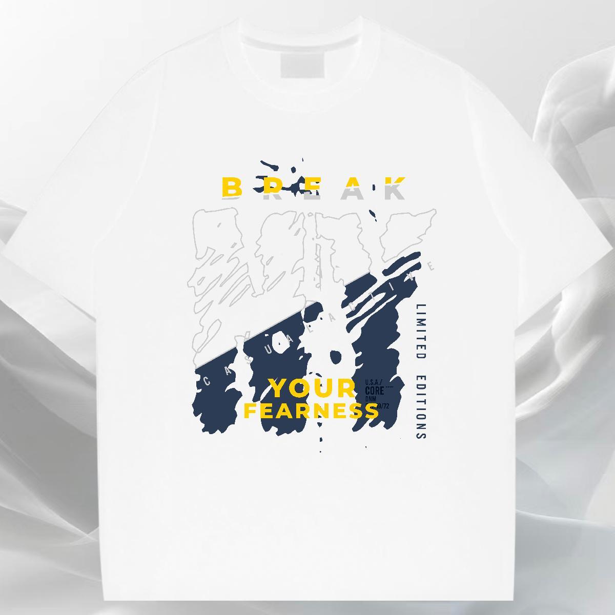Brand Men Tops Tees Street 100% Cotton 230g Customized Print Breathable Short Sleeve pistol Men T Shirts 2024 Summer Top Tees