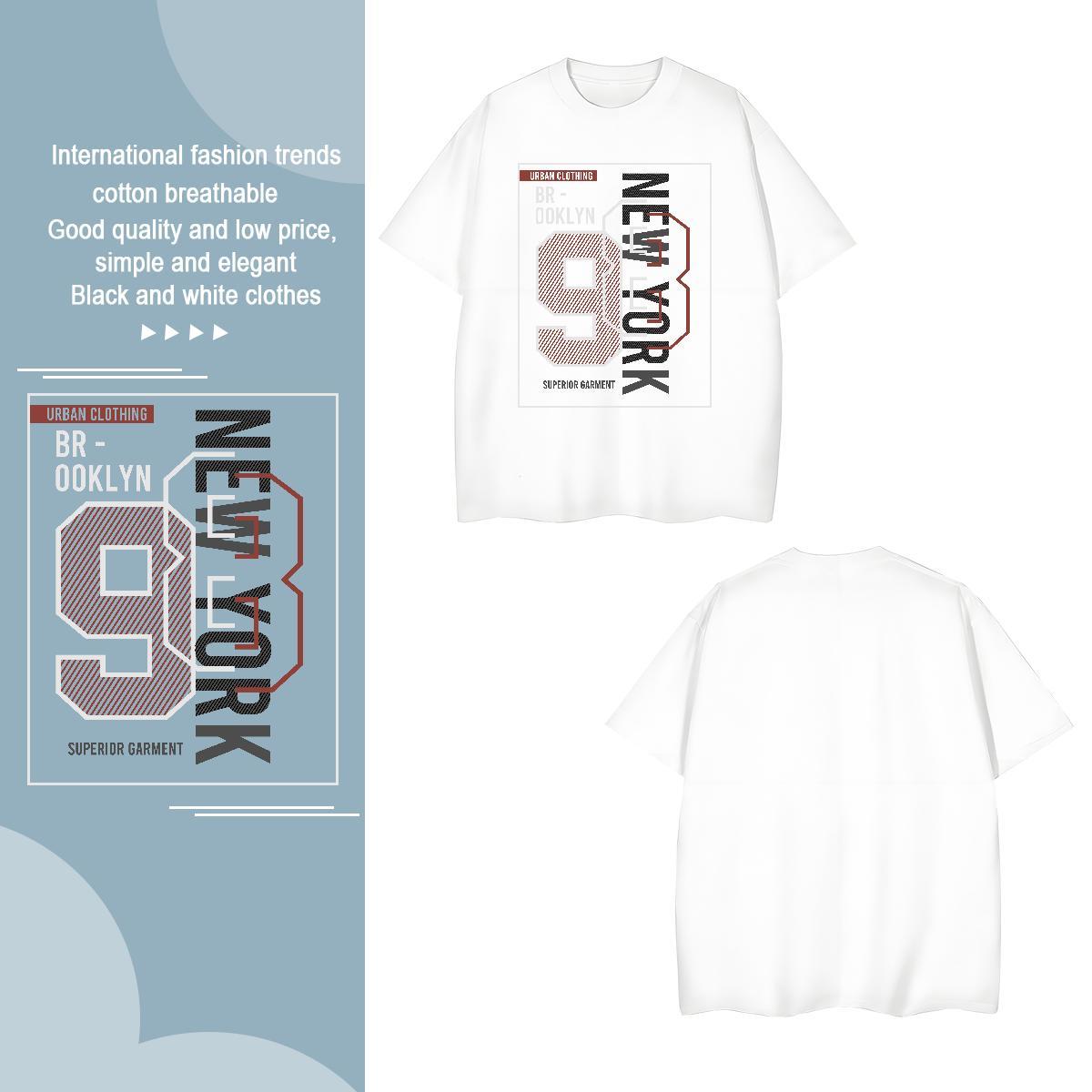 High Quality 9 100% Cotton 230g Men Tops Tees Casual Daily Wear Breathable Short Sleeve Mens T Shirts 2024 DIY Skull Tshirts