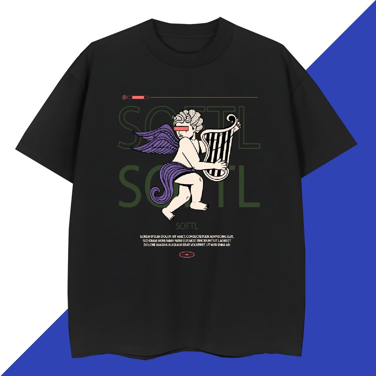 Soft angel 230g 100% Cotton Men Tshirts Street Round Neck Short Sleeve Men T Shirts DIY Customized DIY Printed Tees