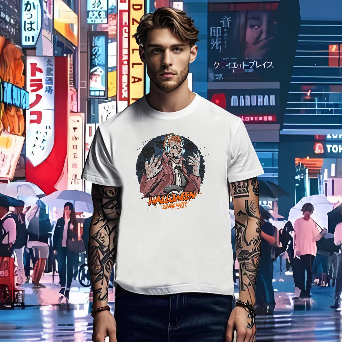 Free Shipping Men Clothes T-Shirt halloween Anime Printing Street 230g Cotton Tshirts Breathable Crew Neck TOP Quality T shirt Customized Print