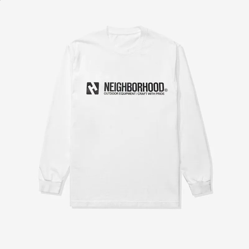 NEIGHBORHOOD NBHD letter printed men women heavyweight cotton round neck casual long sleeved T-shirt TX1040 240820