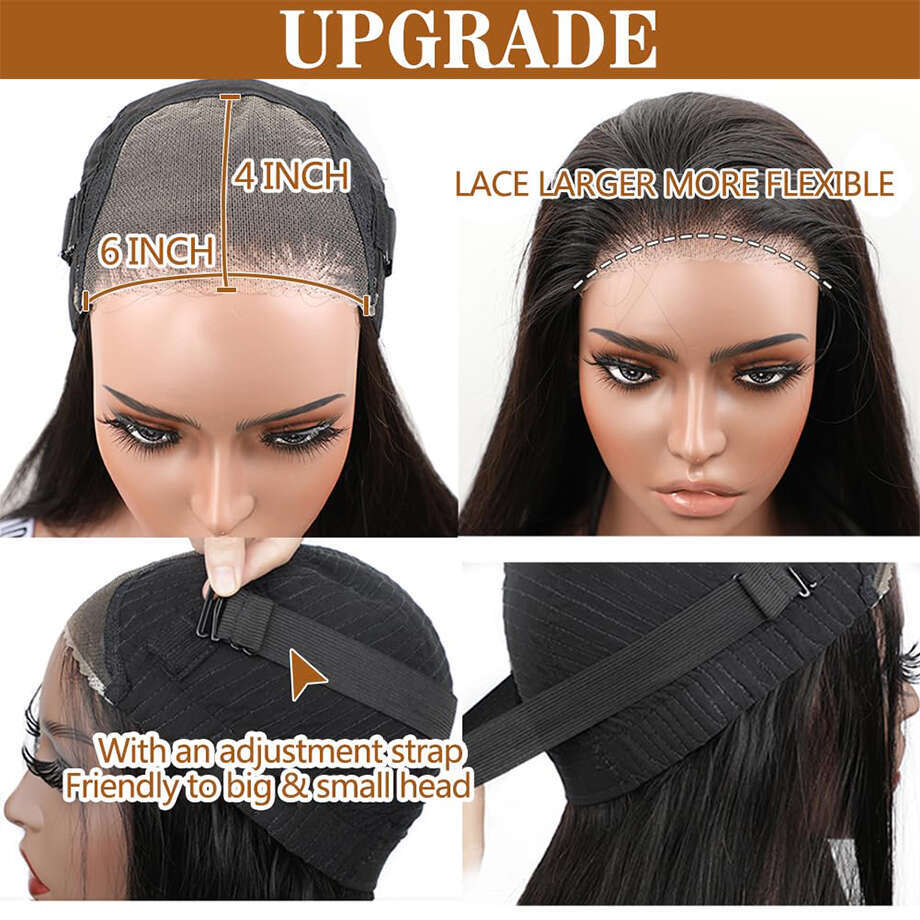 Deep Wave Glueless 6X4 HD Closure Wig Human Hair Ready To Wear 5X5 Curly Transparent Lace Frontal Wet And Wavy Wigs On Sale