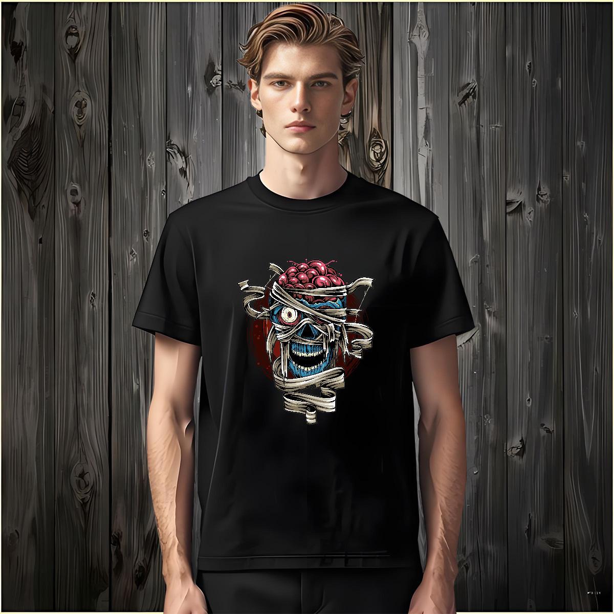 T-Shirts for Men 230g Cotton skull Hip Hop Street Crew Neck Breathable Skull Couples T Shirts New Designer Wear