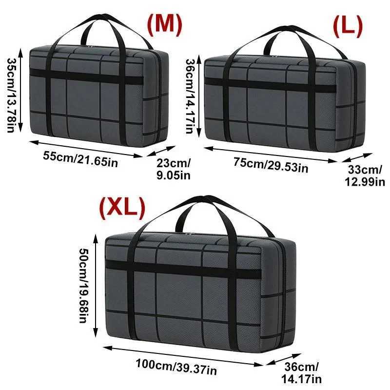 Large Capacity and Super Load-bearing Grey Composite Material Storage Bag Dustproof and Moisture-proof with Zipper 1pc CL240820