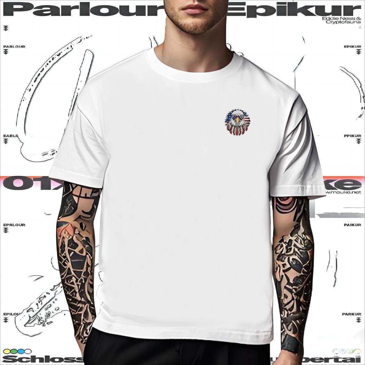 Fashion Men Tees eagle Hip Hop Street 230g Cotton Tops Shirt Breathable Short Sleeve Loose Mens T Shirts DIY