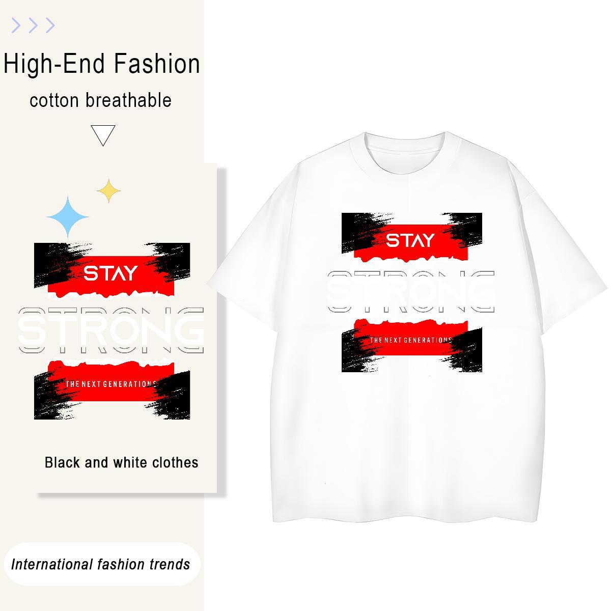 Brand letter 230g Pure Cotton Men Tees Street Wear Crew Neck T-Shirts Fashion New Customized Tops