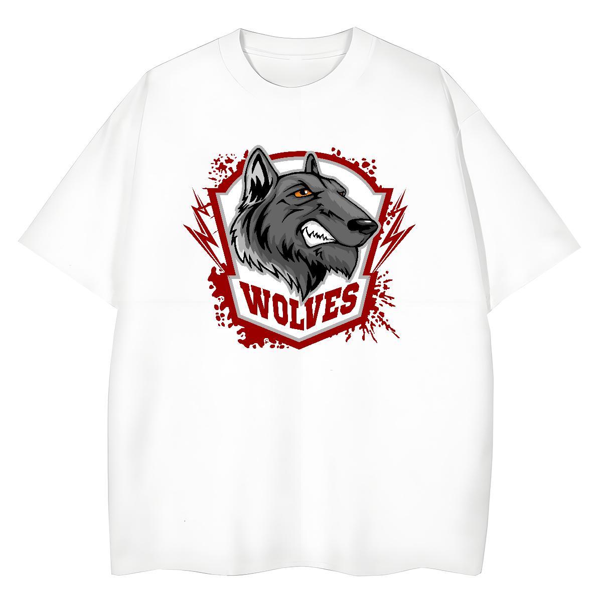 Factory Direct Womens Tshirts Hip Hop Street Comfortable Tops Unisex 230g Pure Cotton wolf Cartoon Anime T Shirts Women