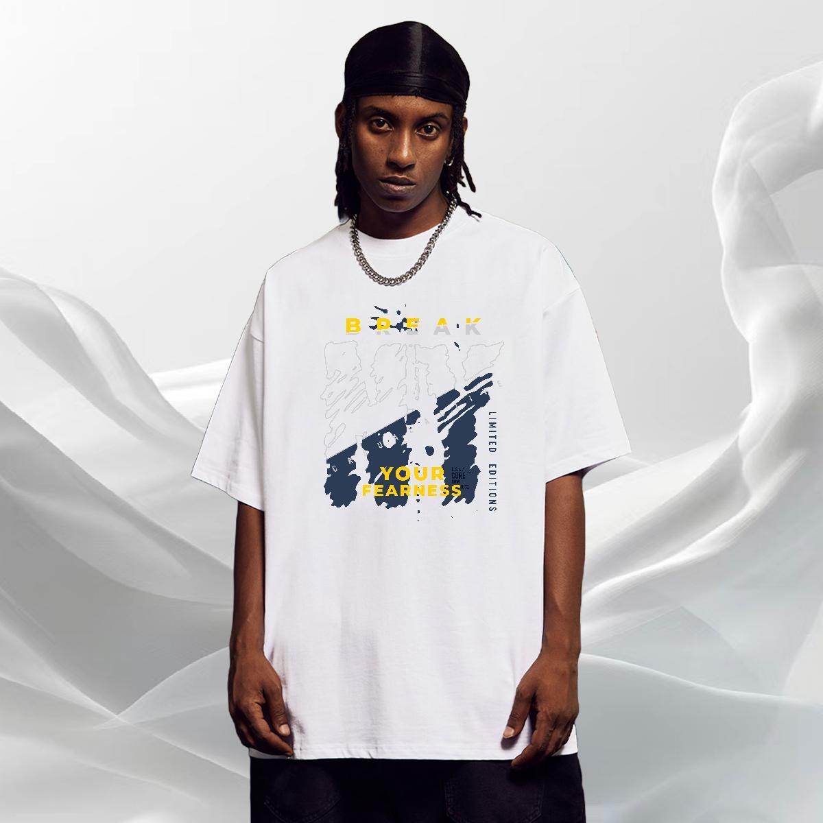 Brand Men Tops Tees Street 100% Cotton 230g Customized Print Breathable Short Sleeve pistol Men T Shirts 2024 Summer Top Tees