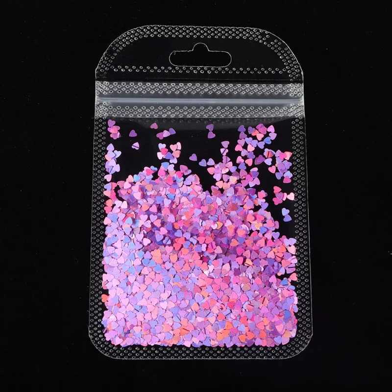 Holographic Sweet Love Heart Nail Glitter Flakes Shining Sequin For Nail Art Paillette Manicure 3D DIY Nail Art DecorationsXJ240815