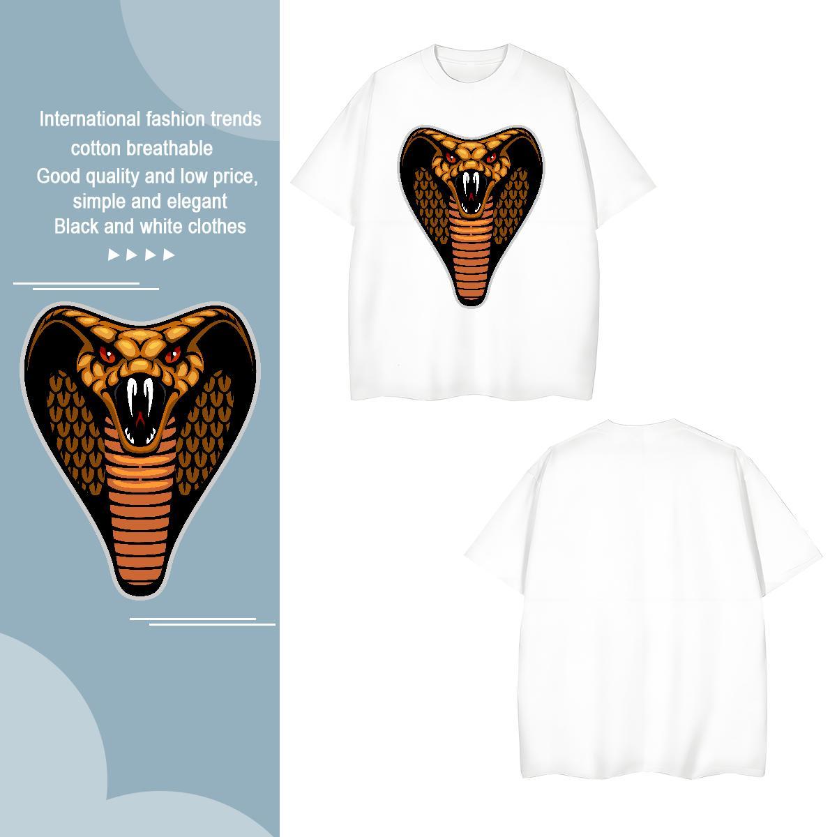 Soft T Shirt For Man cobra O Neck Short Sleeves Outdoor Custom Anime 230g Pure Cotton Tshirt for Man Woman Brand Tops Tees