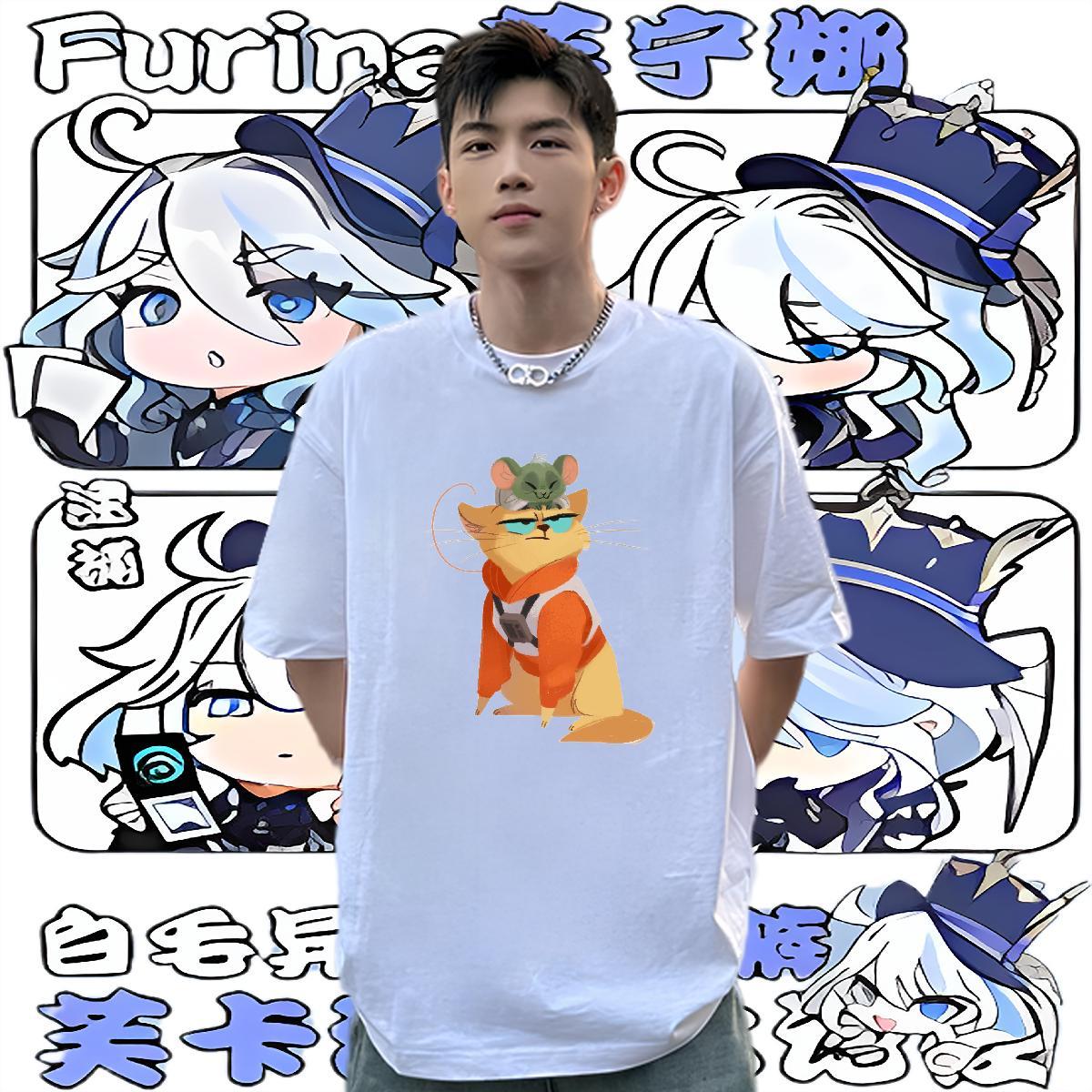DIY Men Clothes T-Shirt cute Hip Hop 230g Pure Cotton Tees Shirts Breathable Crew Neck Loose Mens T Shirts DIY Logo Oversized
