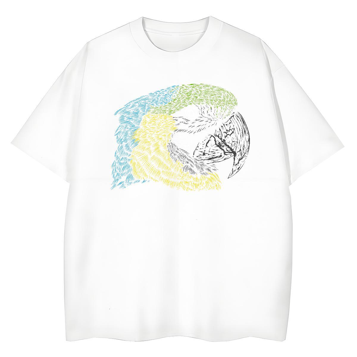 Fashion Casual Women Tees Daily Outfit Breathable Crew Neck Top Tees Lady 230g Cotton eagle Cartoon Anime T-Shirts for Women
