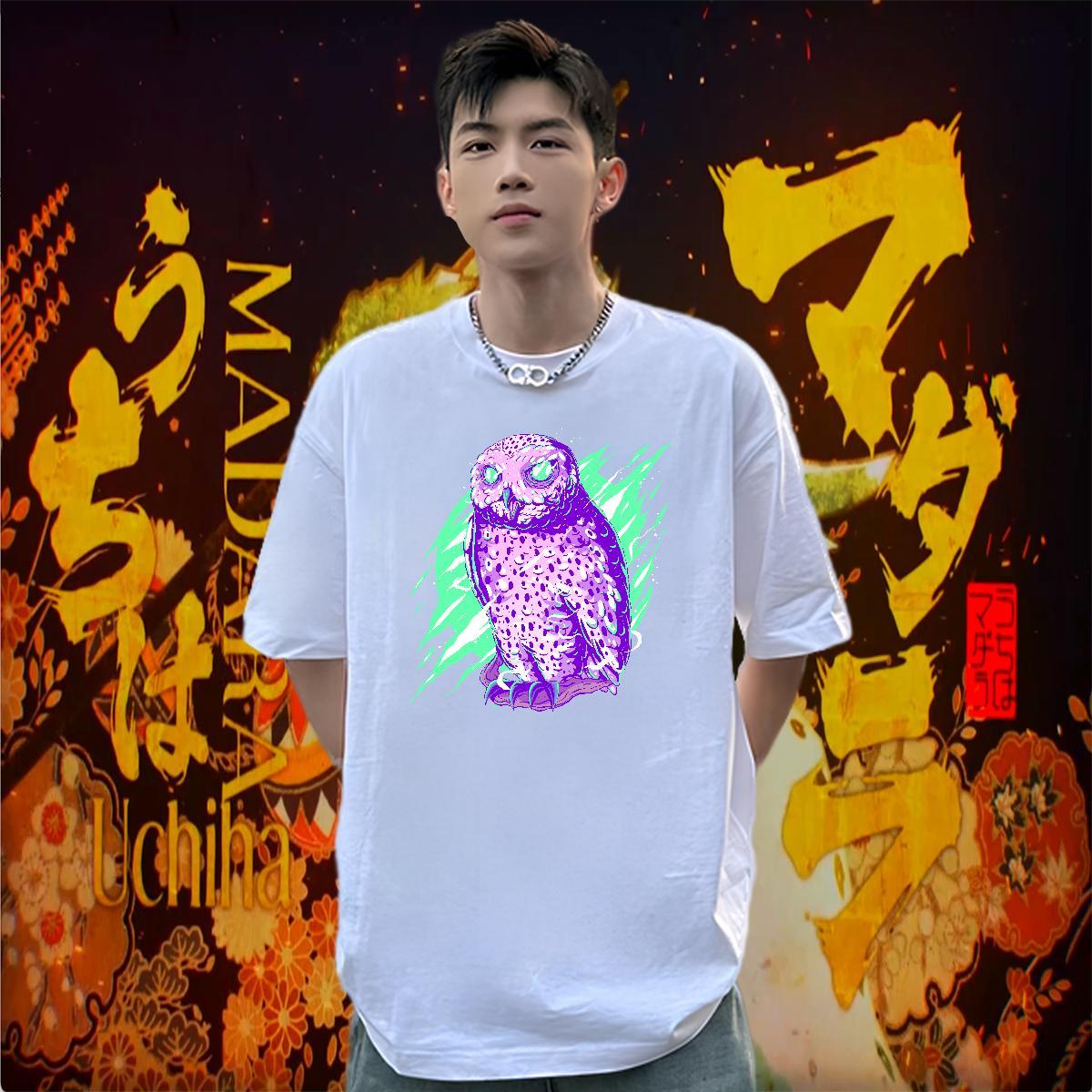 Classic Tshirt for Man Woman Owl Daily Outfit 100% Cotton 230g Wear Breathable Crew Neck Cool T shirt Oversized