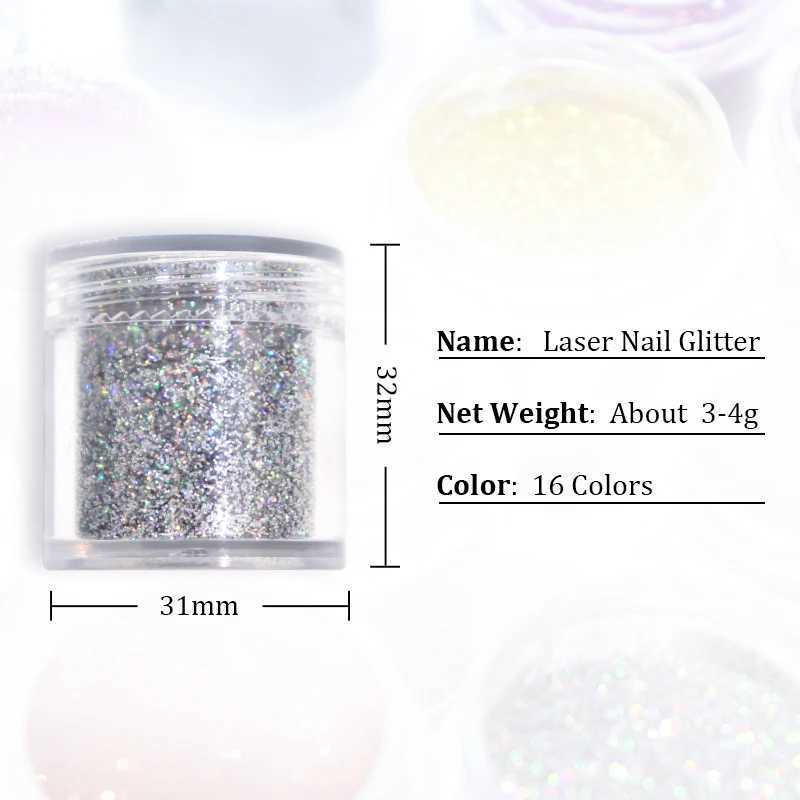 10ml Holographic Nail Art Glitter Powder Shiny Chrome Pigment Powder Laser Ultra Fine Glitter Nail Art Decorations AccessoriesXJ240815