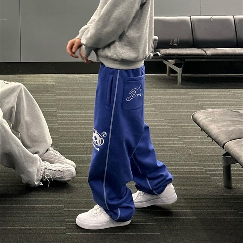 Streetwear PROTECT Sweatpants Y2K Pants Hip Hop Letter Embroidery Baggy Casual Pants Mens Womens Elastic Waist Jogging Trouser 240819