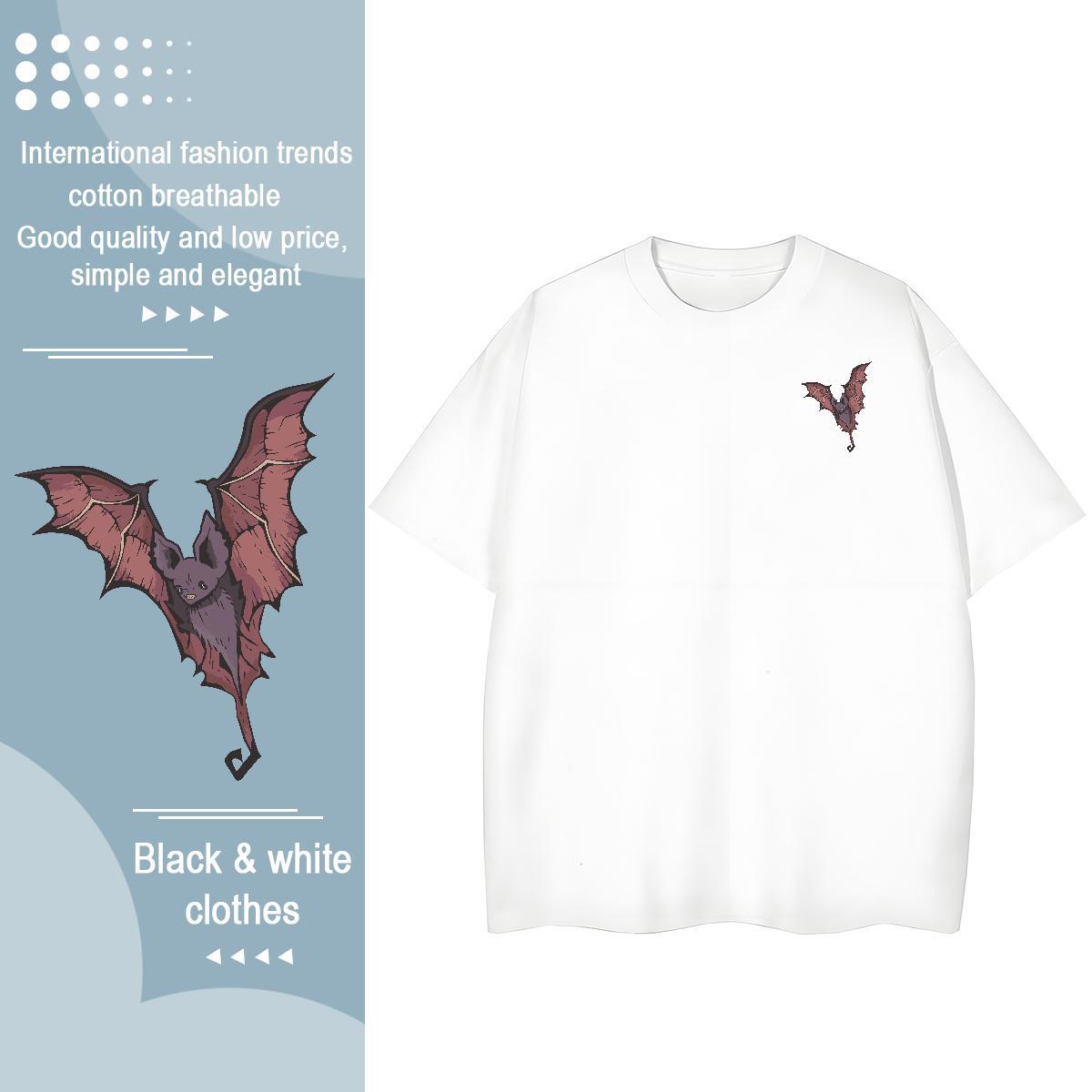 Free Shipping Couples T Shirts bat Hip Hop 230g Cotton Clothings Short Sleeve O-Neck Classic T-Shirts for Men Custom Cartoon