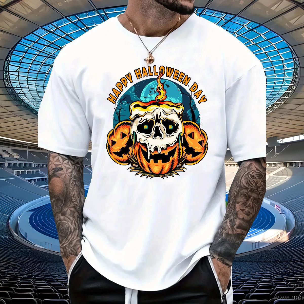 Free Shipping T-Shirts halloween Short Sleeve O-Neck Summer Casual DIY Anime 230g 100% Cotton Men Tees DIY Customized Tshirts